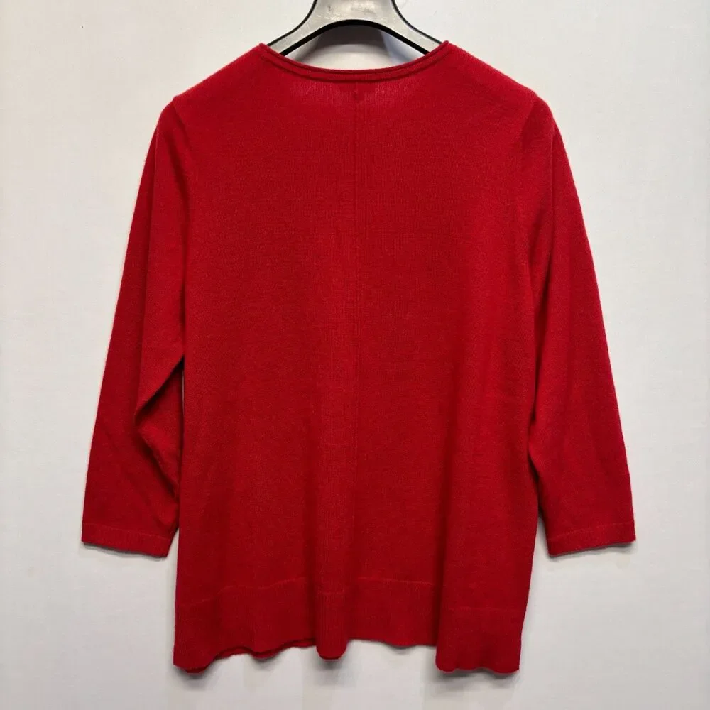 J Jill Women 100% Cashmere Sweater Size XL X-Large Petite Red C124 -17